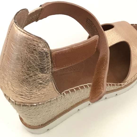 GENTLE SOULS Elyssa T-Strap Espadrille Wedge Sandals Rose Gold Women’s Size 9.5 - Picture 8 of 16